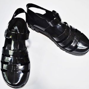 Black American Apparel Jelly Sandals